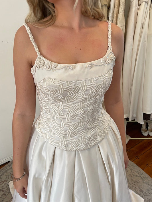 Vintage 90s Jean Fox Bridal Corset and Skirt Set