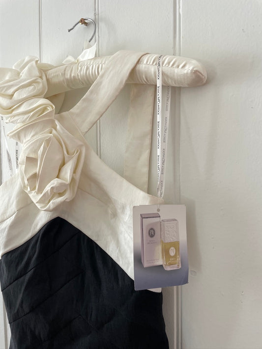 Vintage y2k Jessica McClintock black white mini dress