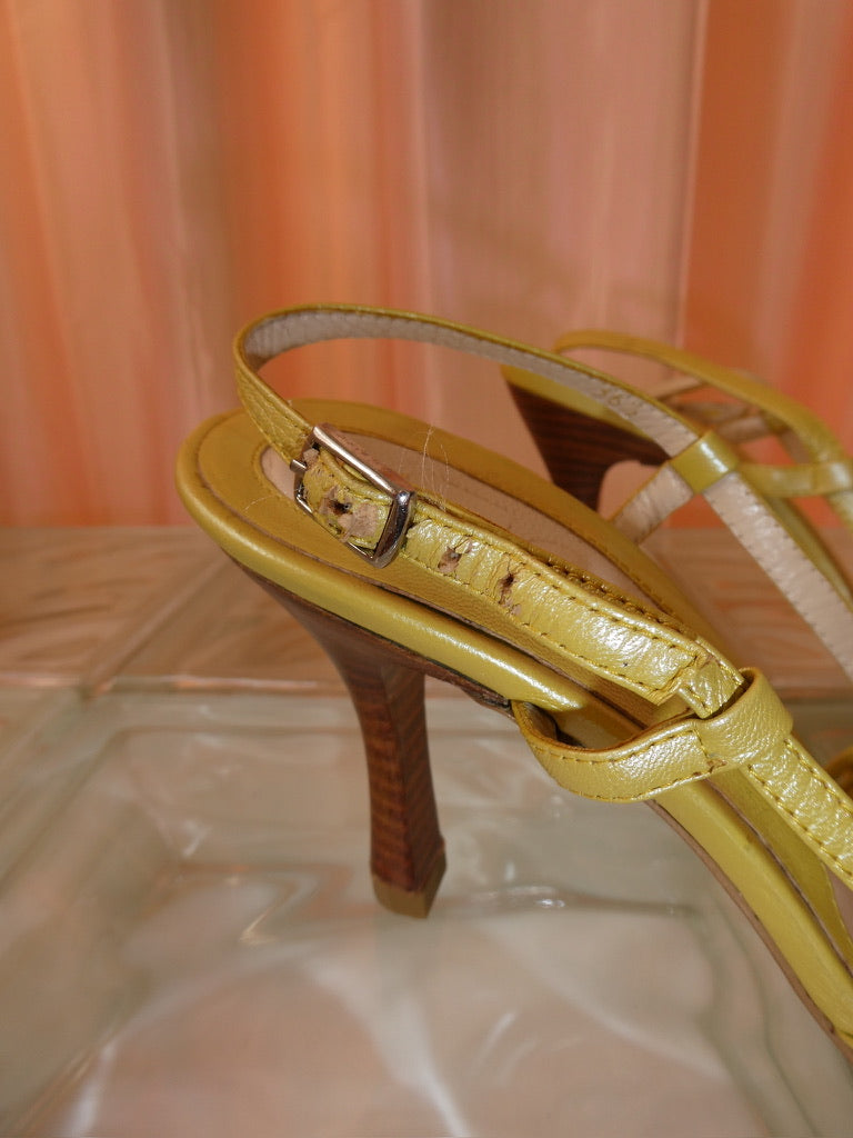 Mina Martini charteuse leather heels size 36.5