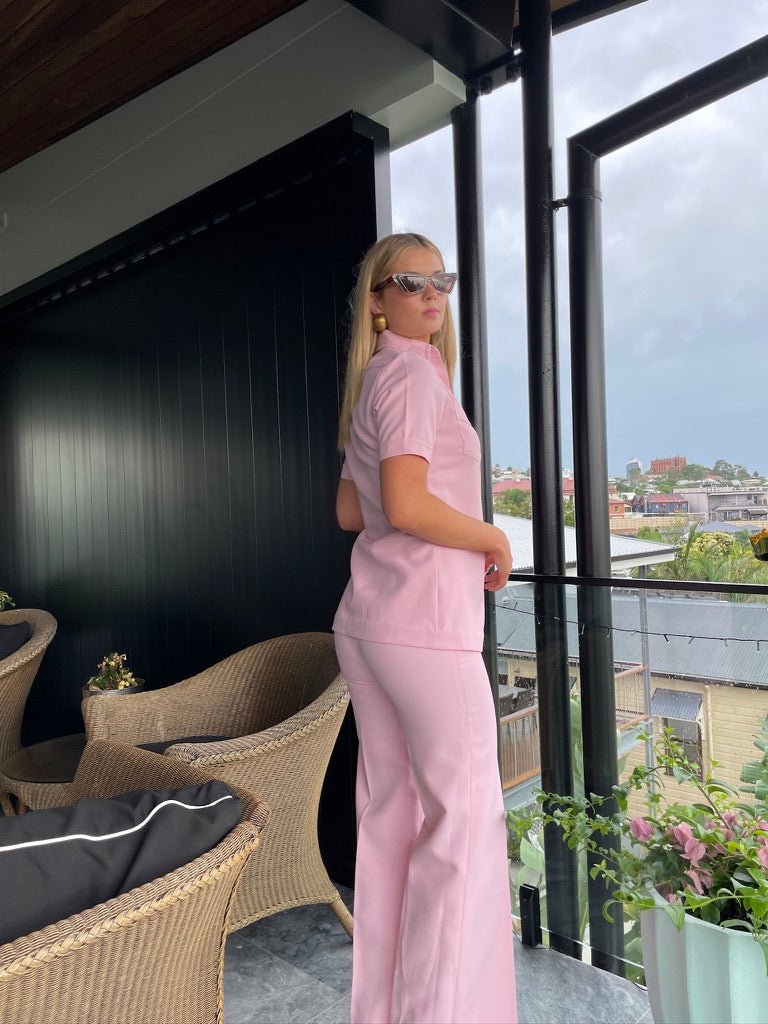 Vintage 70s baby pink suit set