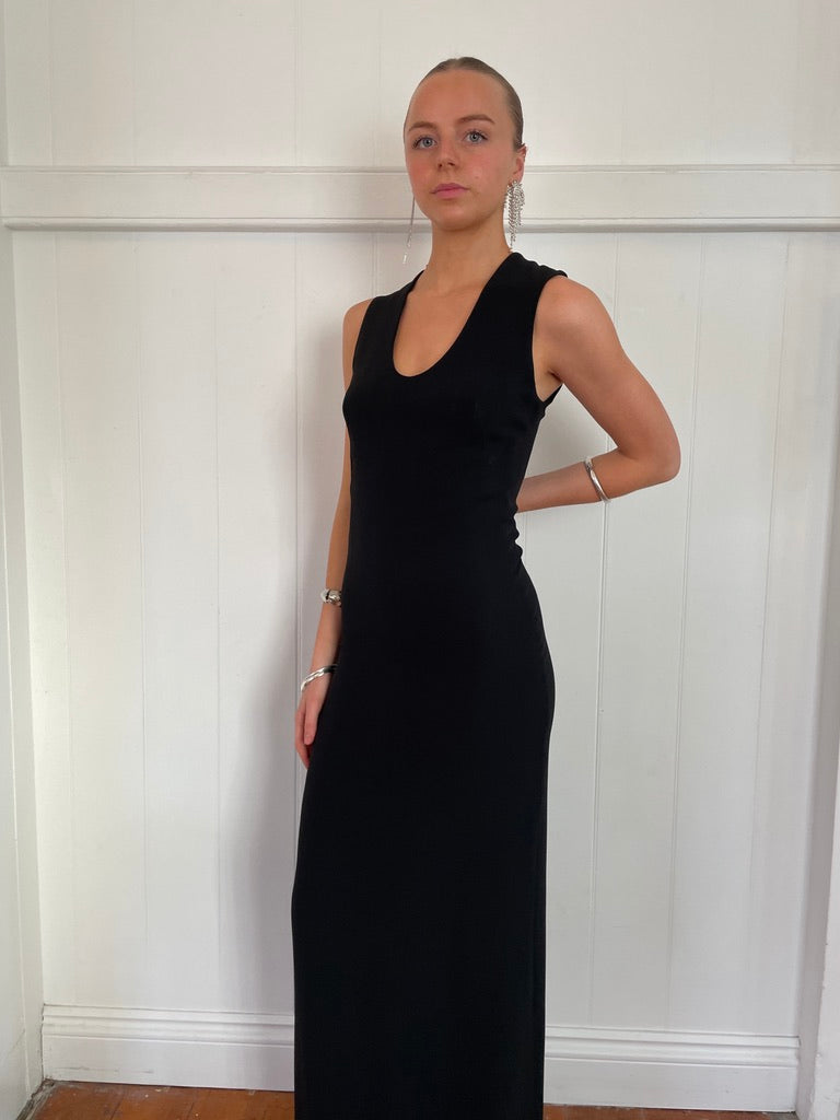 Vintage 90s Versus Versace Black maxi dress