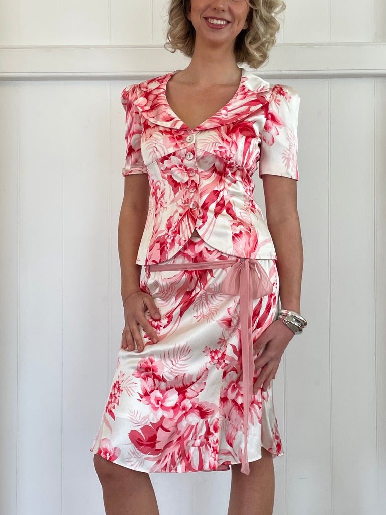 Vintage 90s floral top & skirt set