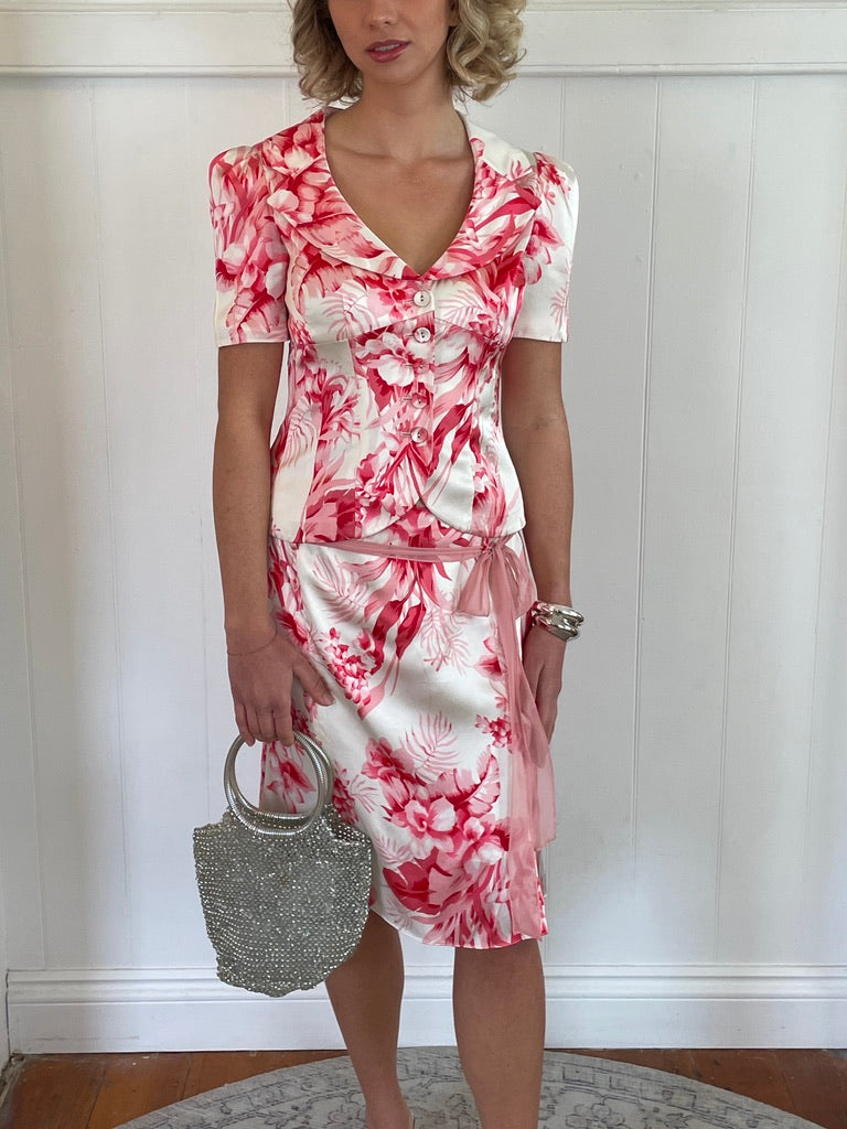 Vintage 90s floral top & skirt set