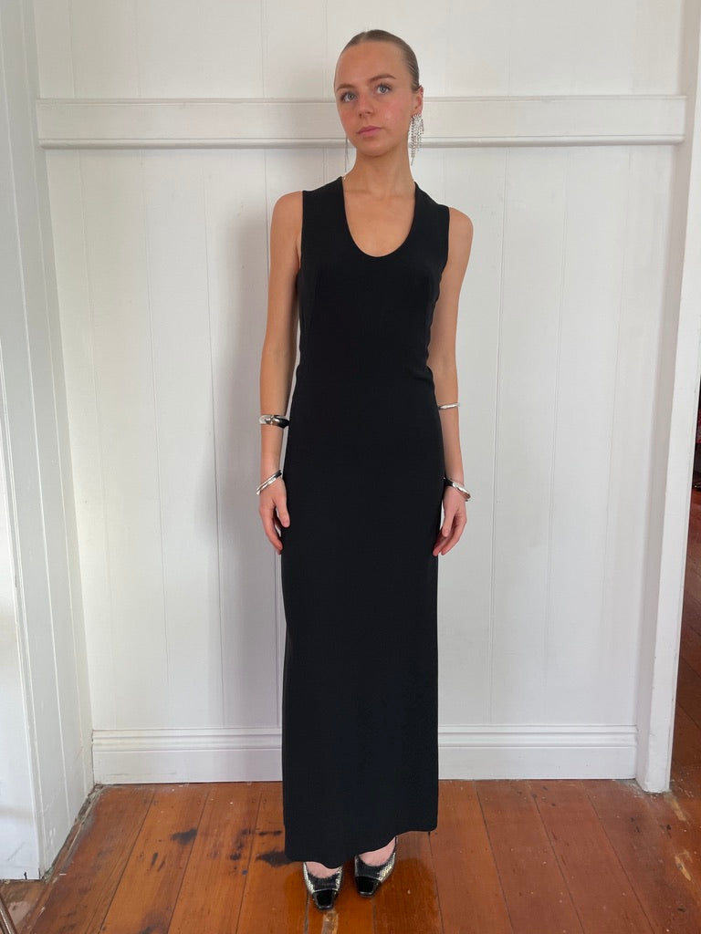 Vintage 90s Versus Versace Black maxi dress