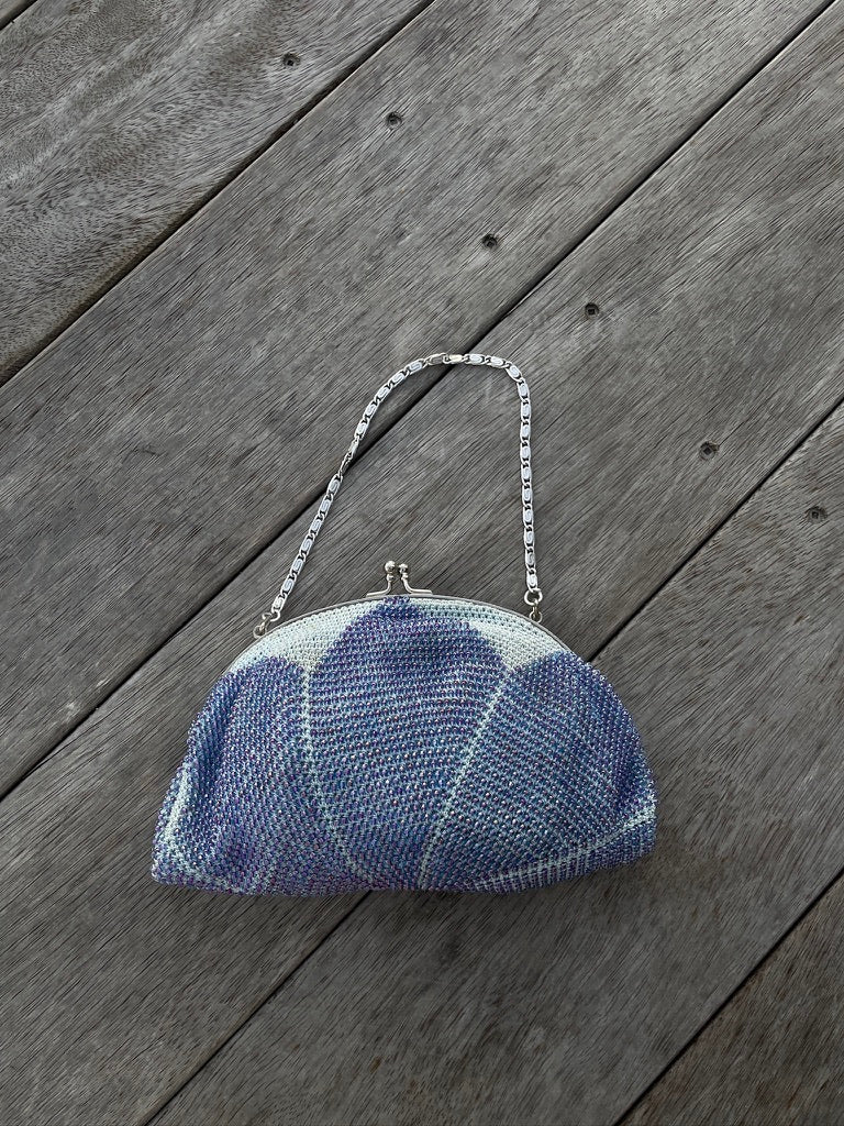Vintage 60s blue beaded bag