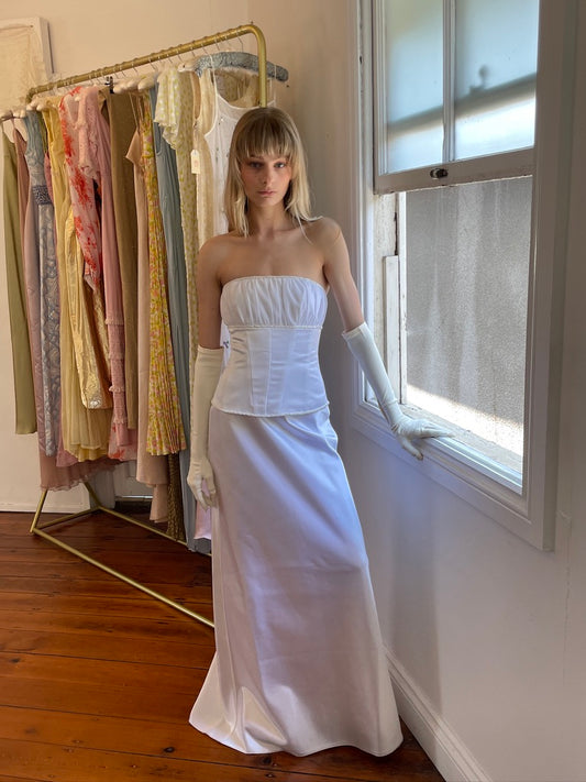 Vintage y2k two piece corset & skirt bridal set