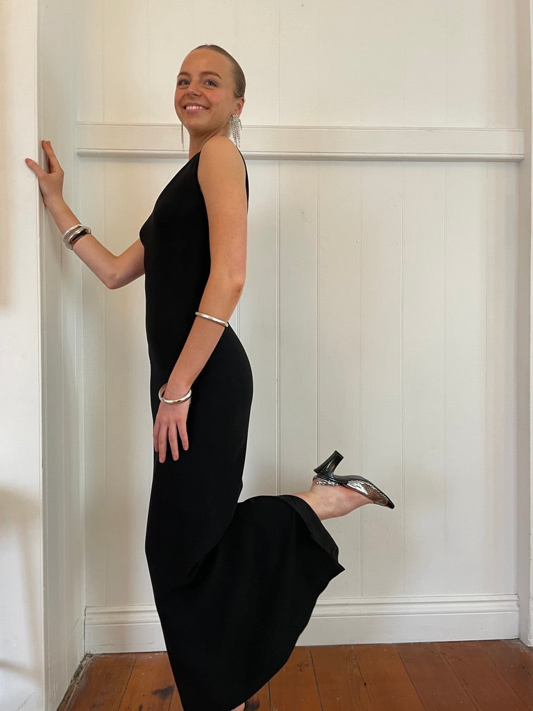 Vintage 90s Versus Versace Black maxi dress