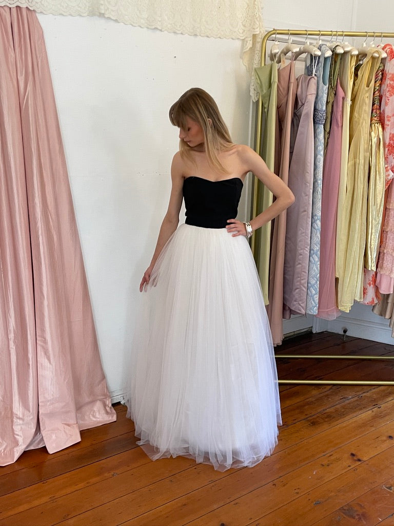 Vintage 90s two tone cupcake wedding dress