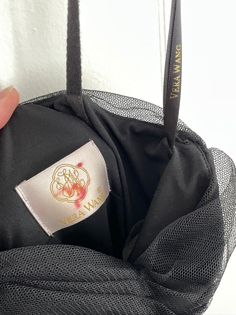 Vintage Y2K Vera Wang black drop waist midi dress