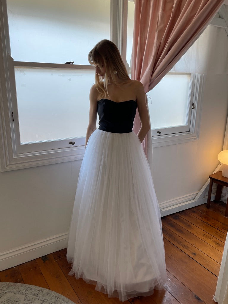 Vintage 90s two tone cupcake wedding dress