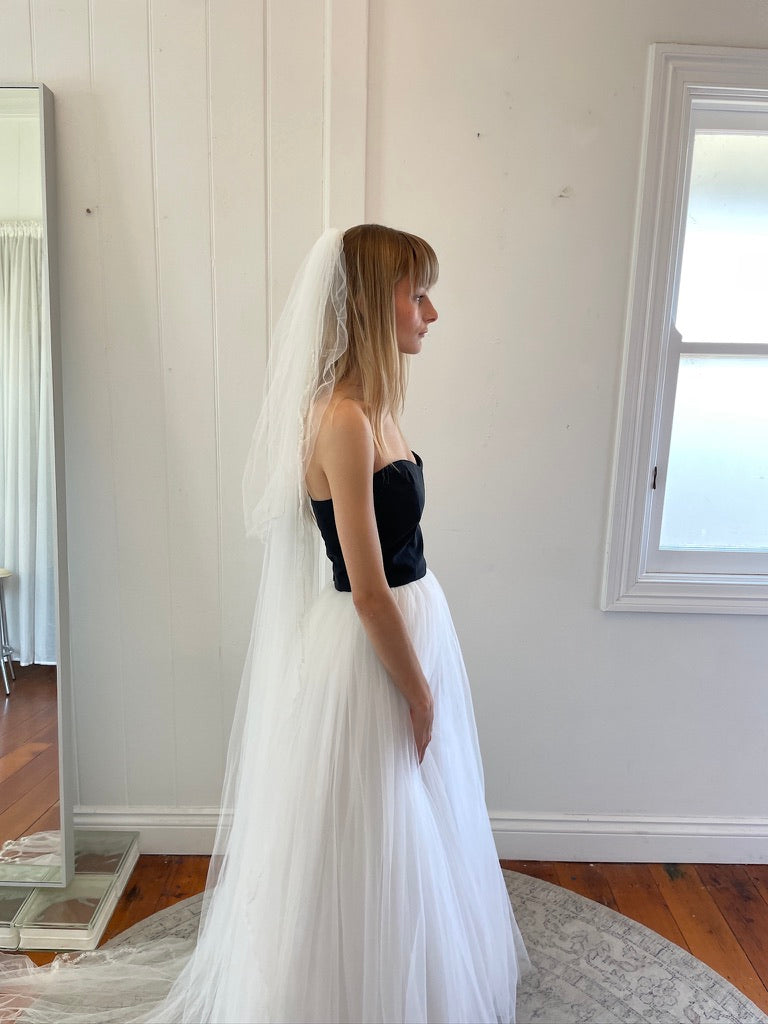 Vintage 90s two tone cupcake wedding dress