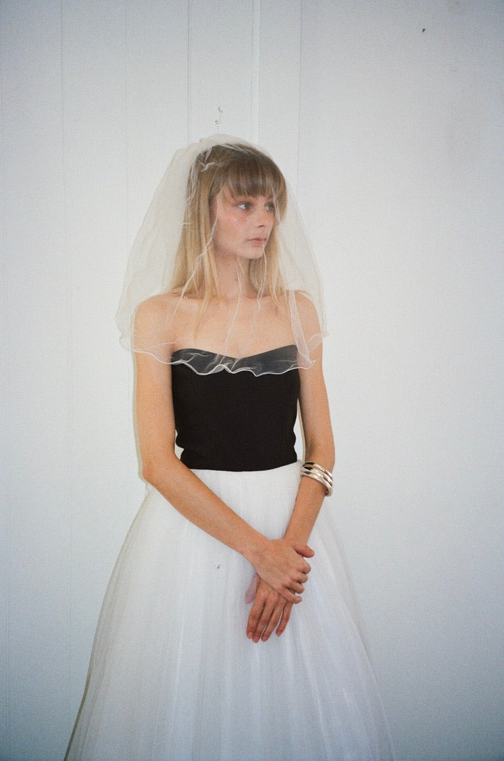 Vintage 90s two tone cupcake wedding dress