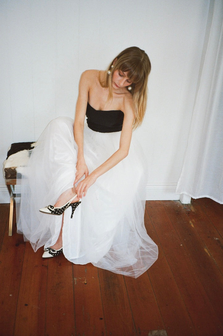 Vintage 90s two tone cupcake wedding dress