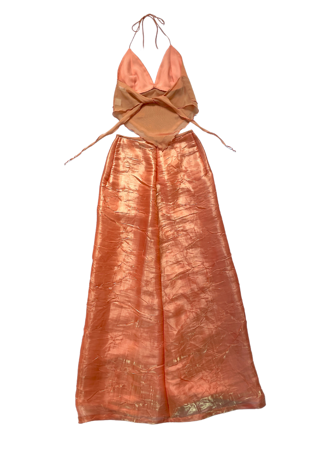 Vintage y2k orange sherbet skirt & halter set